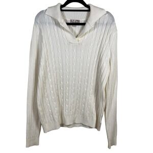 White Stag Women's Ivory Vneck‎ Pullover Sweater Size L EUC Minimalist